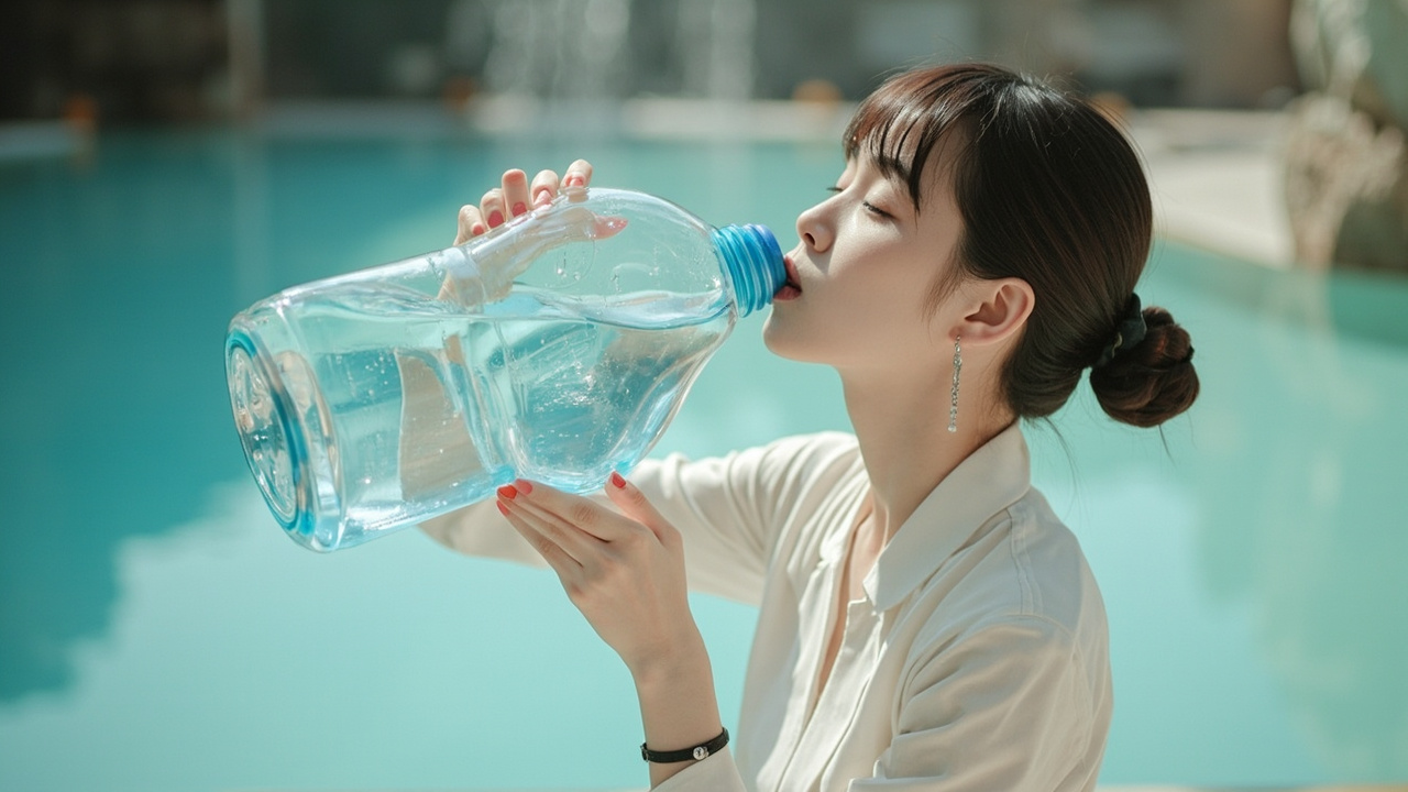 李一桐喝水现场